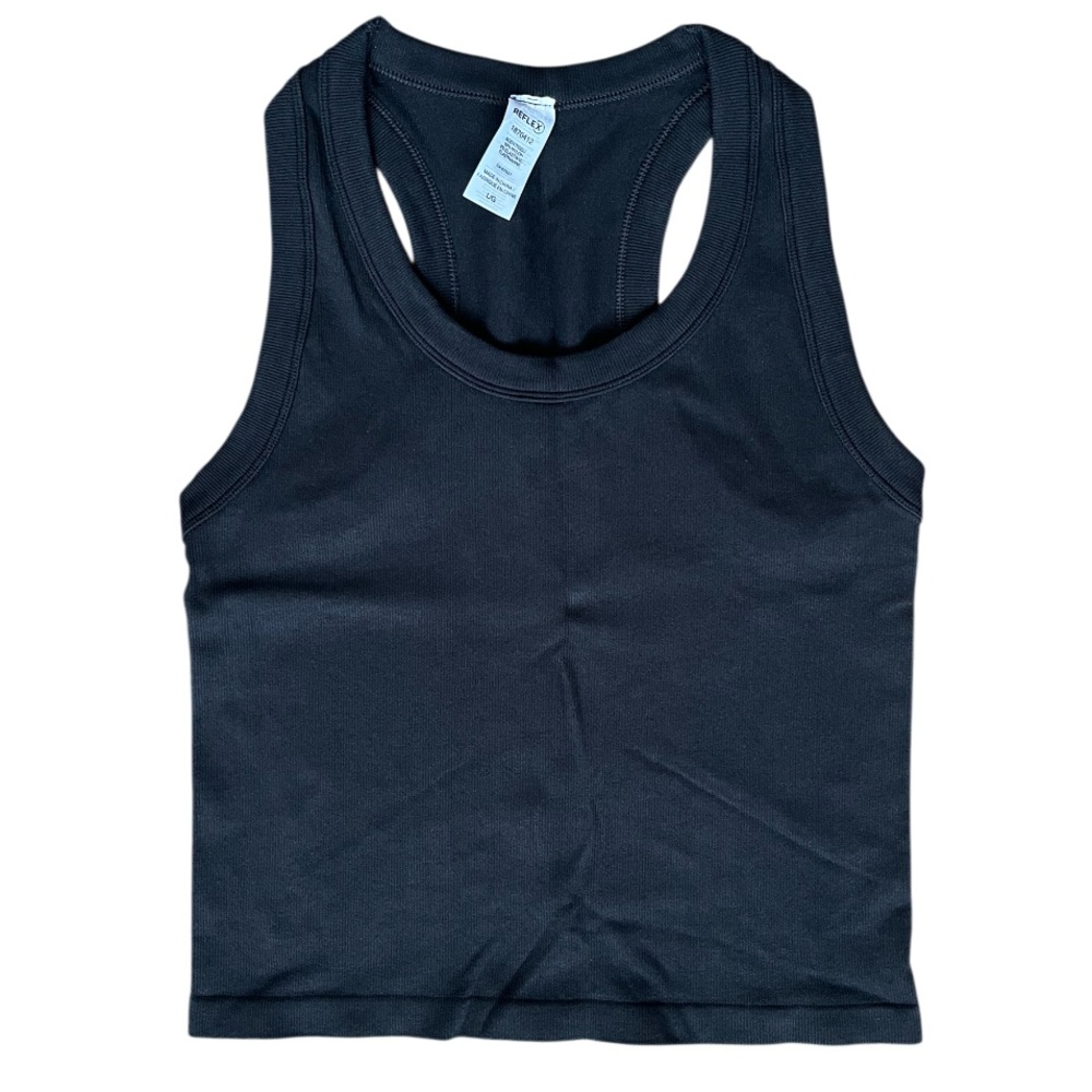 Reflex Ribbed Racerback Tank Black Size Large - Picture 2 of 5